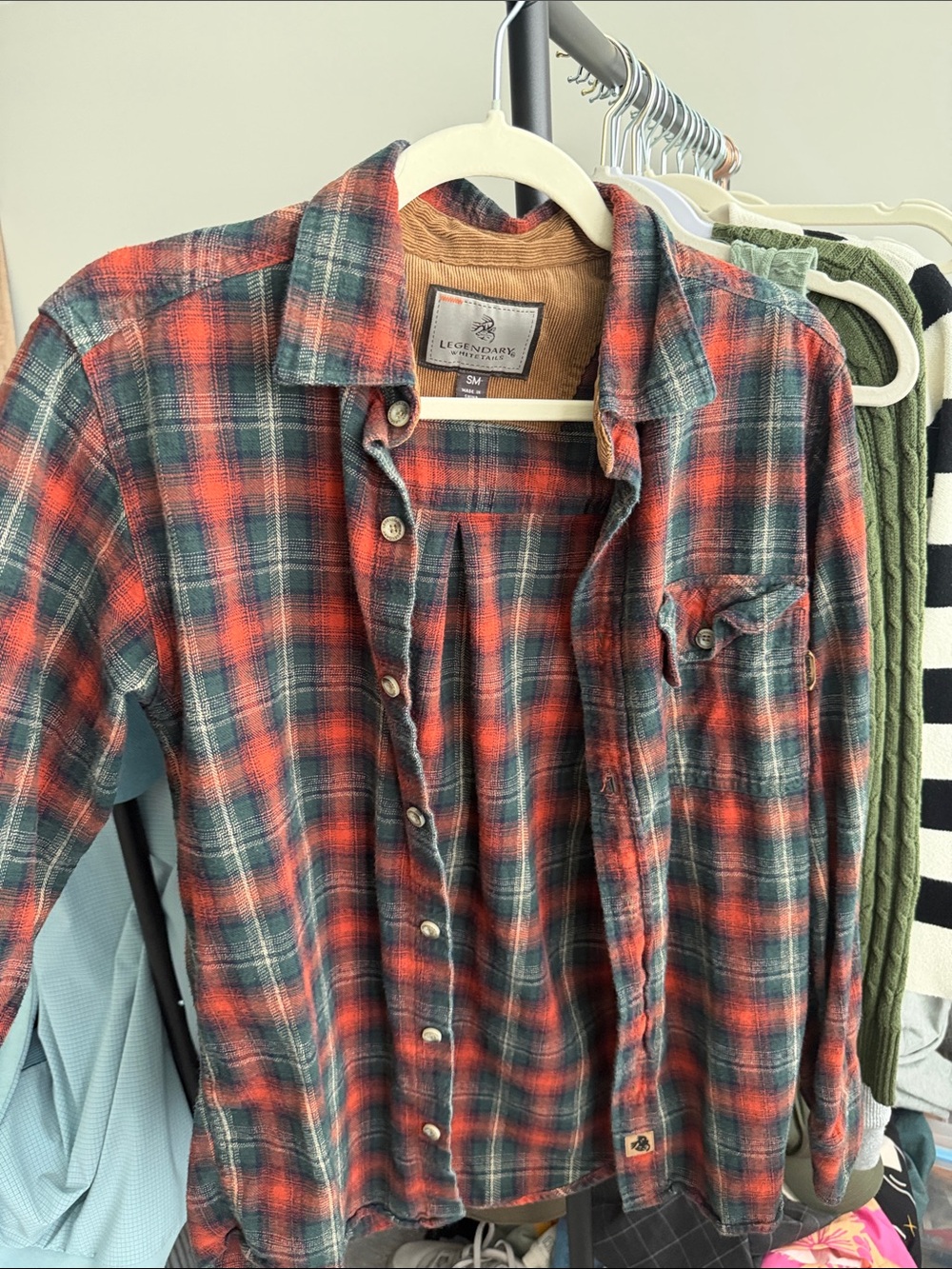 Legendary Whitetails Red and Green Plaid Button-Down Shirt